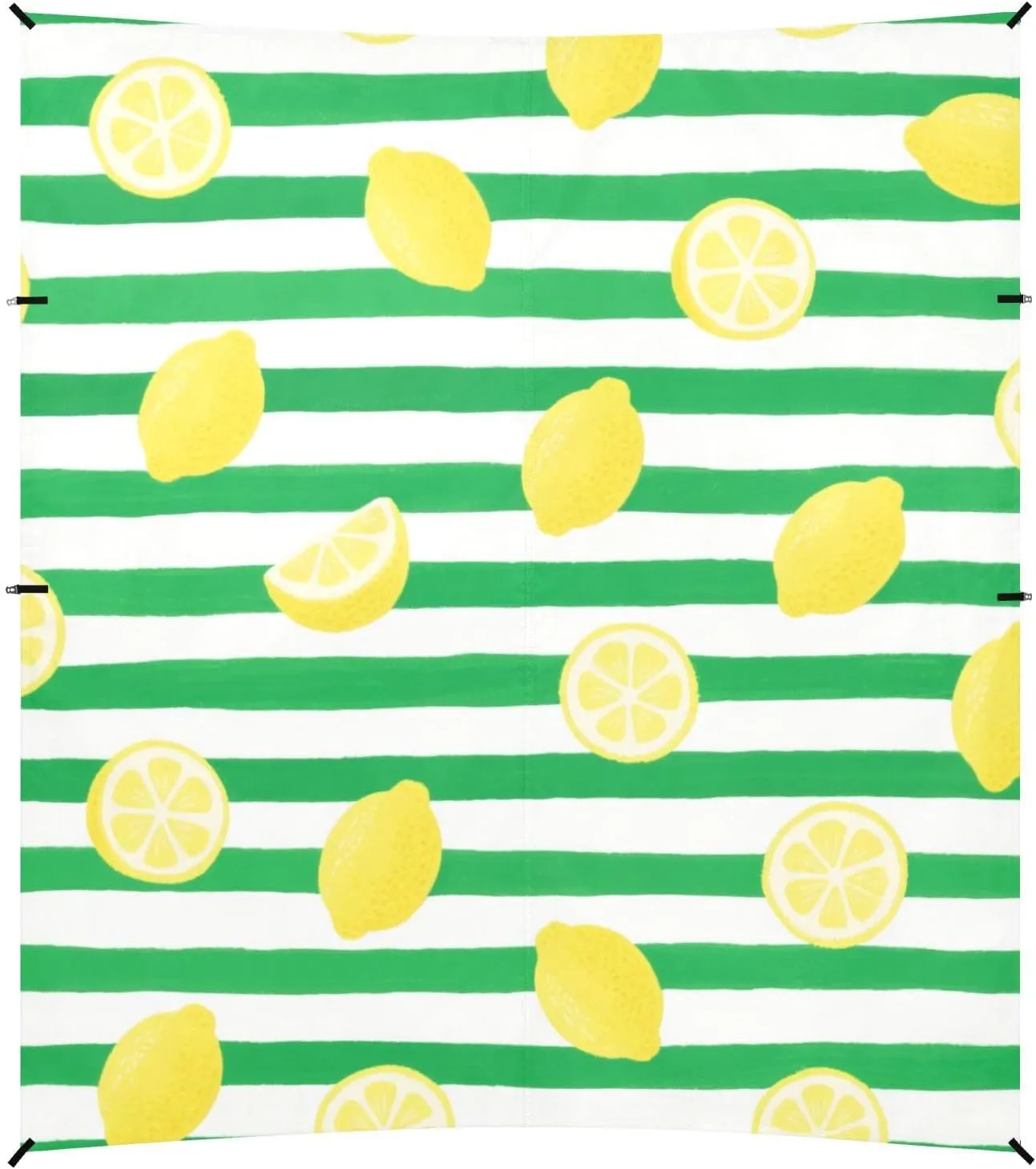 Green White Striped Lemon Fruit Beach Tent & Canopy UPF50 Water-Resistant Portable Sun Shelter with Carrying Bag for Camping, Picnics, Backyard