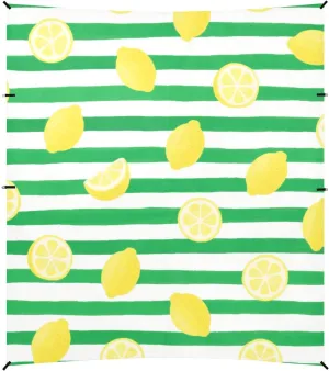 Green White Striped Lemon Fruit Beach Tent & Canopy UPF50 Water-Resistant Portable Sun Shelter with Carrying Bag for Camping, Picnics, Backyard