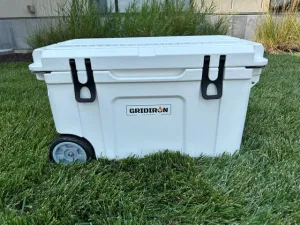 Gridiron 45 Qt. Wheeled Cooler, Rotomolded Ice Chest with Rope Handles, Triple Insulated