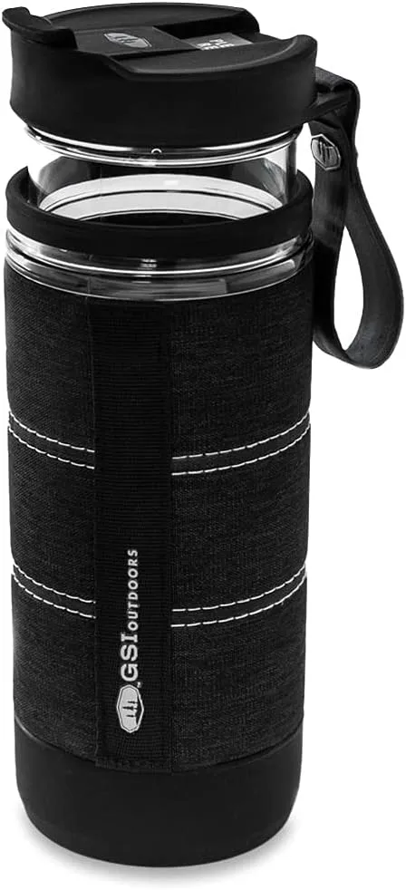 GSI Outdoors 79475 Commuter JavaPress Portable French Press Coffee Maker and Cup - Fresh Coffee or Loose Leaf Tea on the Go - 15 fl. oz, Black