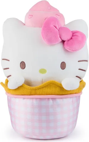 GUND Sanrio Official Hello Kitty Ice Cream Plush, Stuffed Animal for Ages 1 and Up, Pink/White, 10”