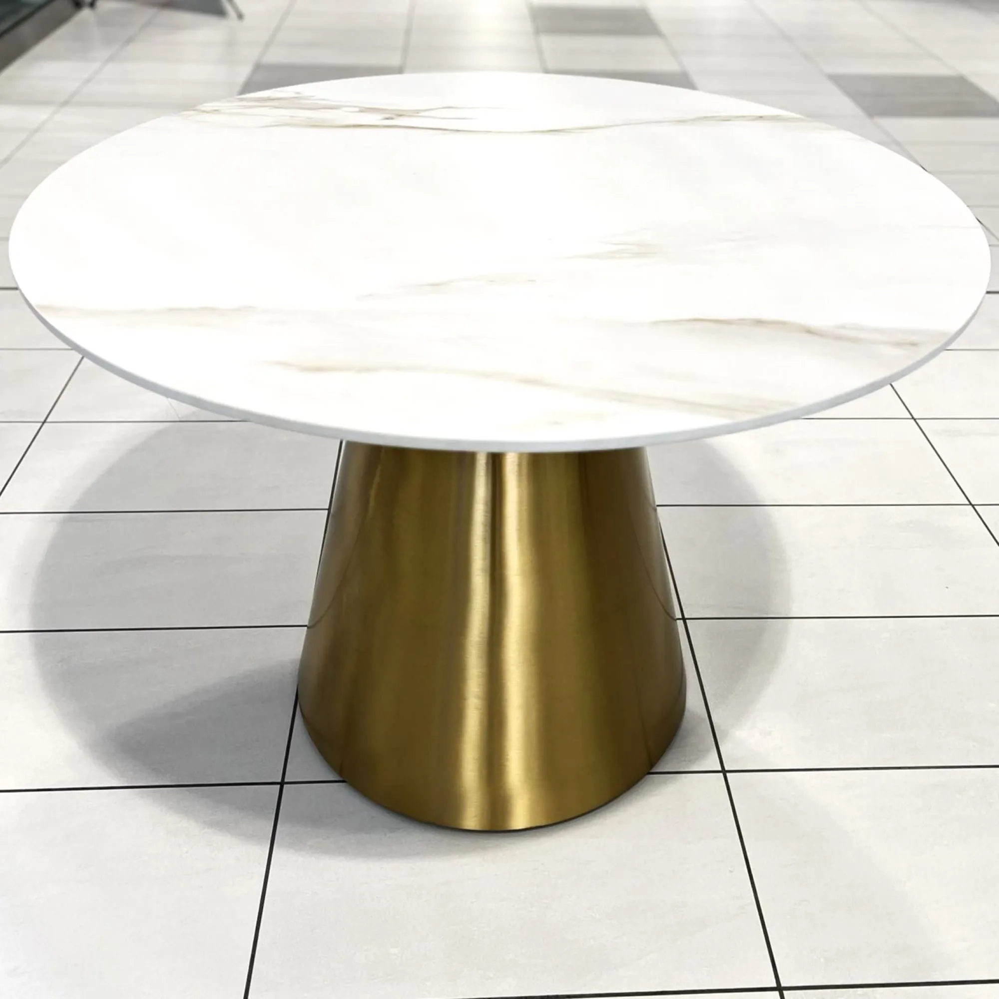 H28  x W22.5 Brass Color Round Dining Table Base