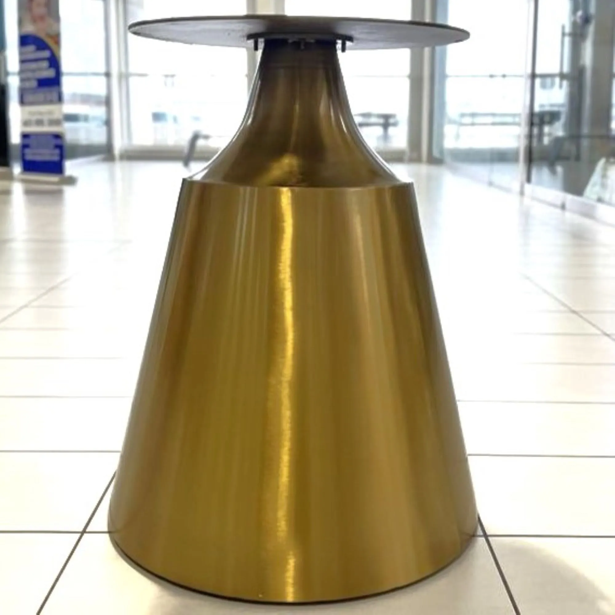 H28  x W22.5 Brass Color Round Dining Table Base