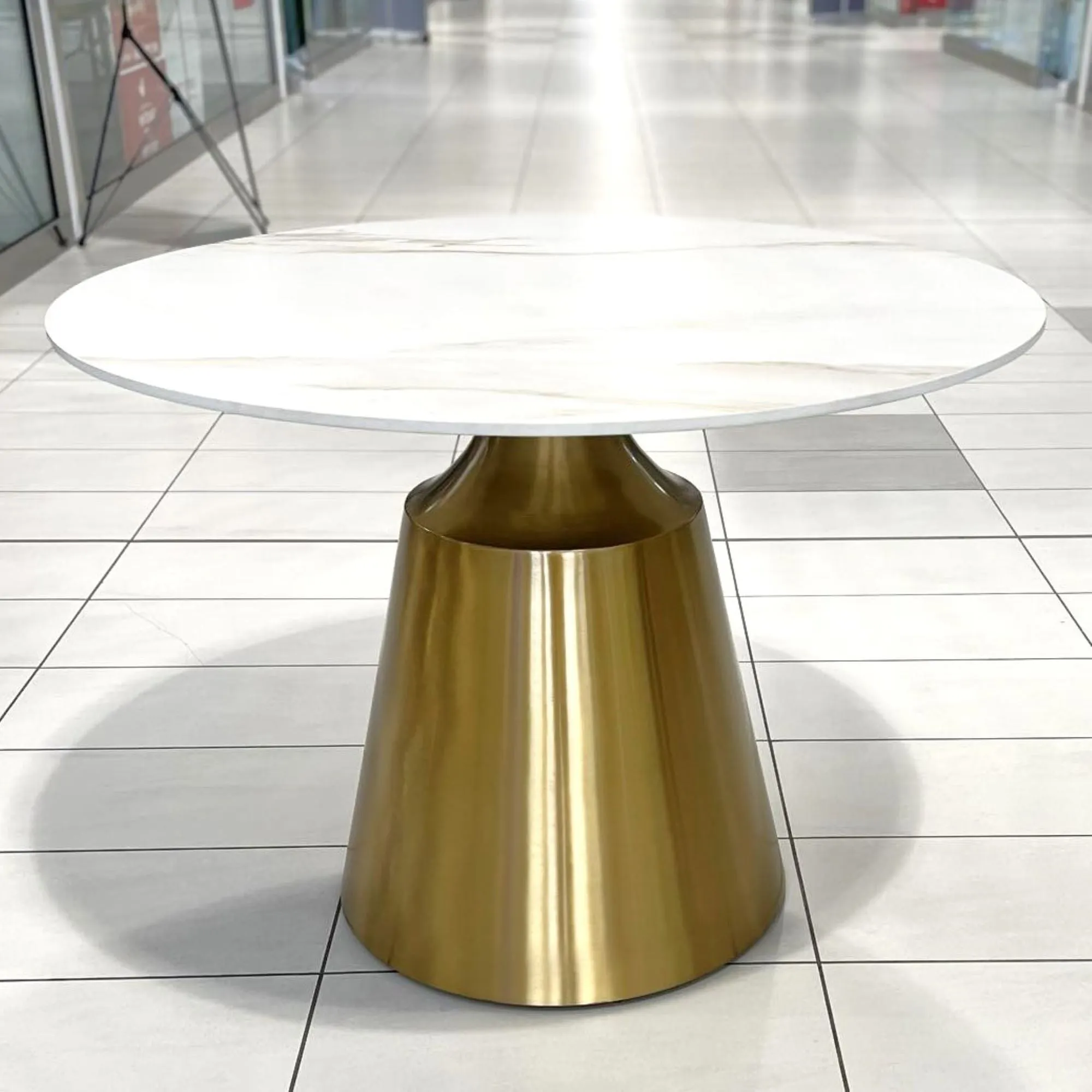 H28  x W22.5 Brass Color Round Dining Table Base
