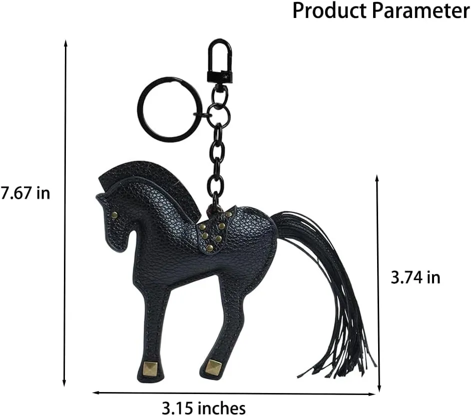 Handcrafted leather horse key chains, purse hanging accessories, cute styling bag accessories feminine charm