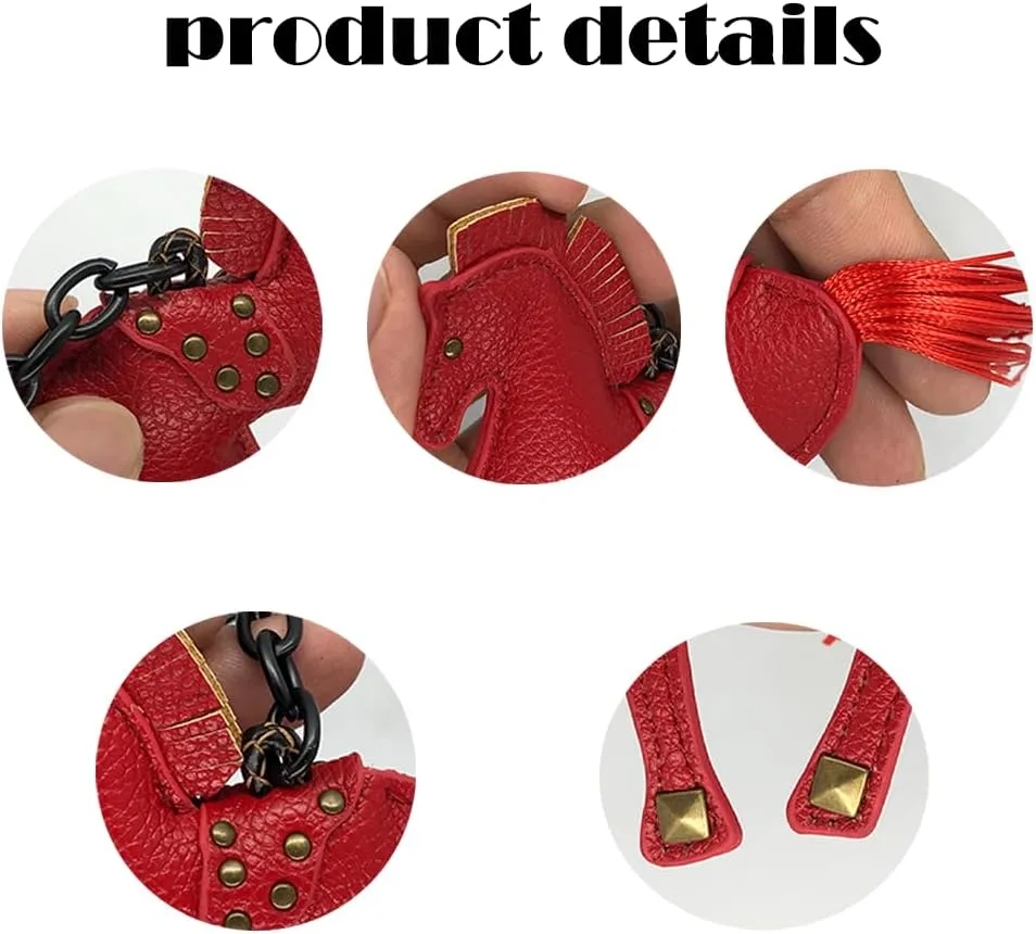 Handcrafted leather horse key chains, purse hanging accessories, cute styling bag accessories feminine charm