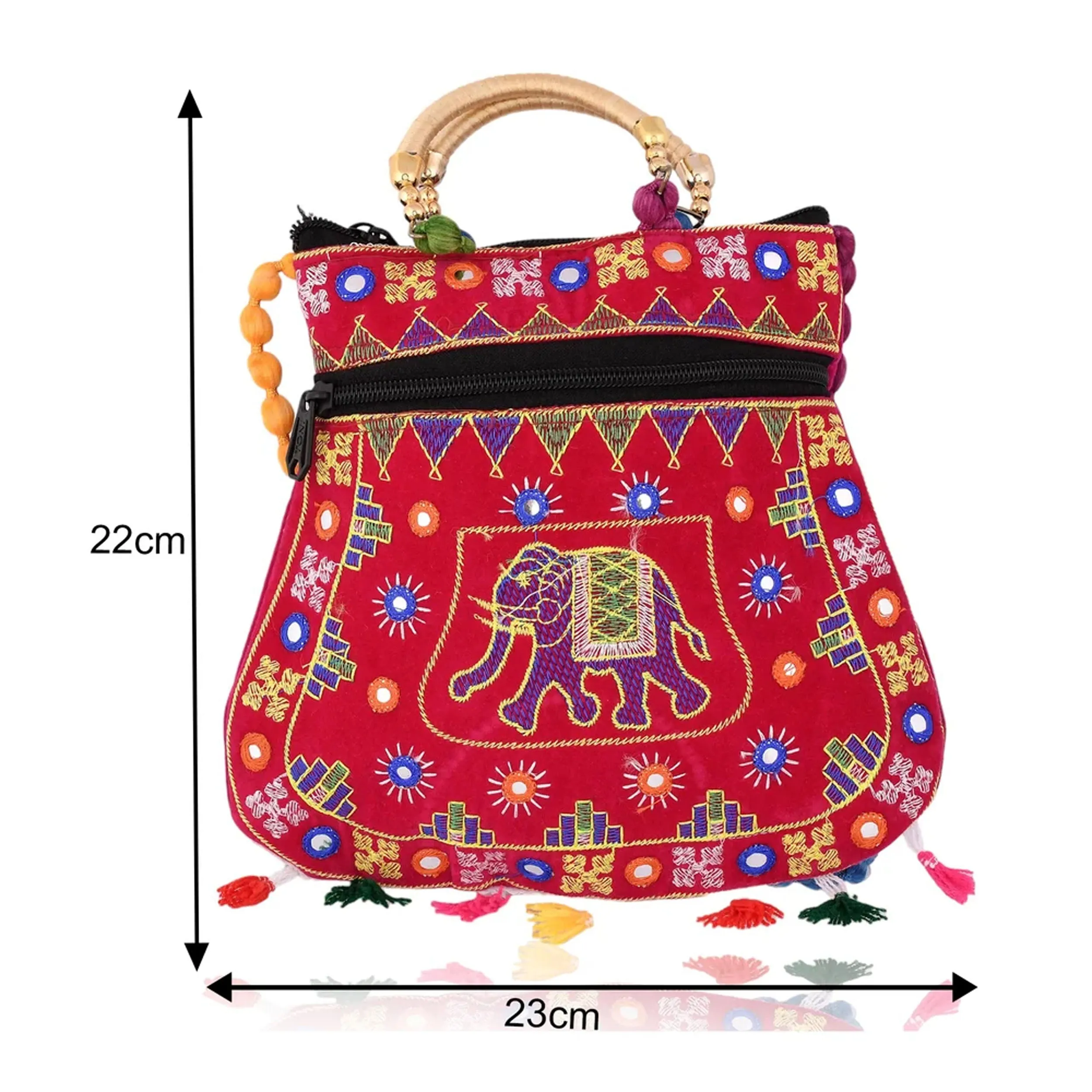 Handmade Ethnic Embroidered Mirror Sling Crossbody Bag