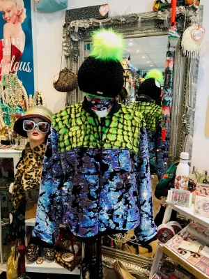 Handmade Statement Get Crooked Designer Bomber Jacket, Size M/L
