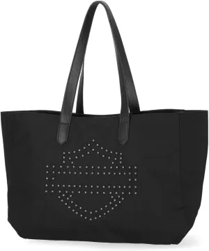 Harley-Davidson Women's Studded Bar & Shield Logo Tote Bag Purse - Black
