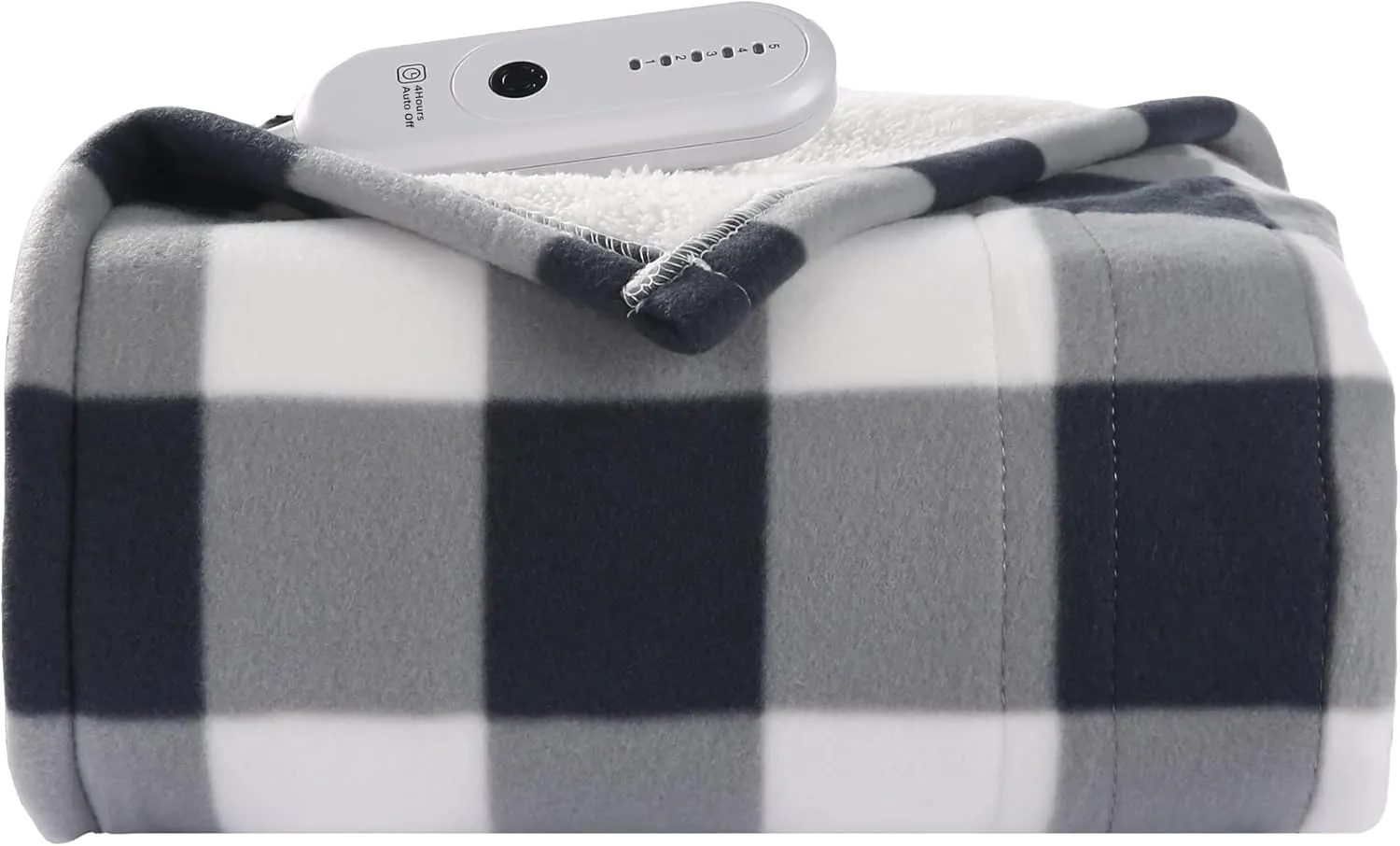 Heated Throw Blanket, 5 Heating Levels & 4 Hours Auto Off Electric Blanket Throw with ETL & FCC Certification & Machine Washable, Ideal Gift, 50"x60", Gray Plaid