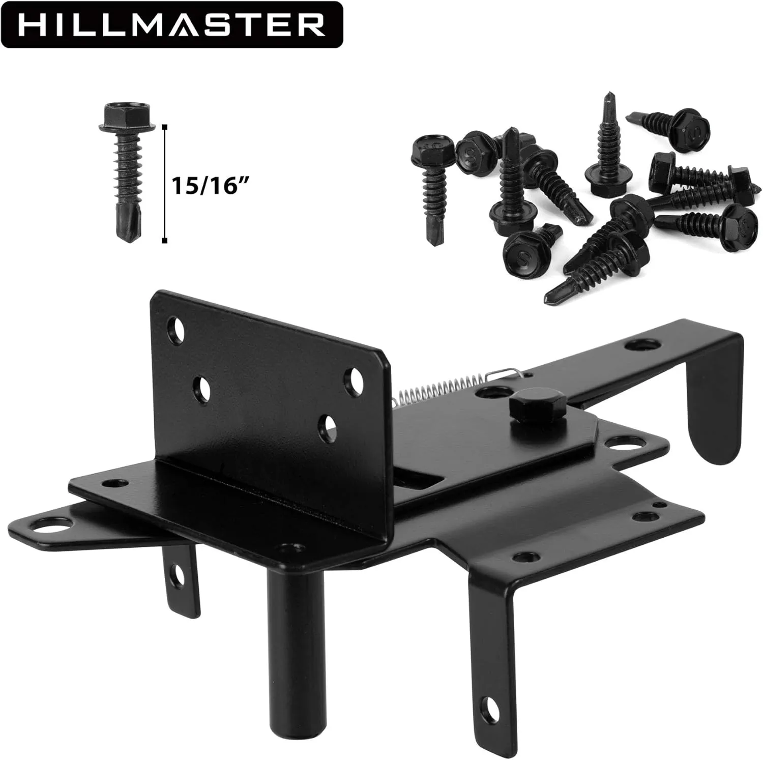 Heavy Duty Self-Locking Gate Latch for Wooden Fence, Post Mount Automatic Gate Lock Gravity Door Latch Hardware for Secure Pool, Outdoor Garden, Metal Gates Vinyl Fence, Black Finish
