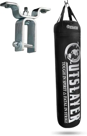 Heavy Punching Bag Set w/Mounting Gear: 80-150lb, 14-18 Inch Wide, 44 Inch to 6ft Tall | Filled/Unfilled | Boxing/MMA | Superior USA Craftsmanship