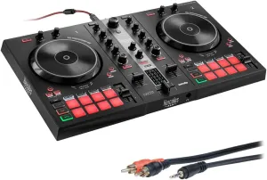 Hercules DJ Control Inpulse 300 2-Deck USB DJ Controller for Serato DJ Lite and DJUCED Bundle with 6' Comprehensive Standard Series 3.5mm Stereo Mini Plug to 2 RCA Plugs Audio Cable