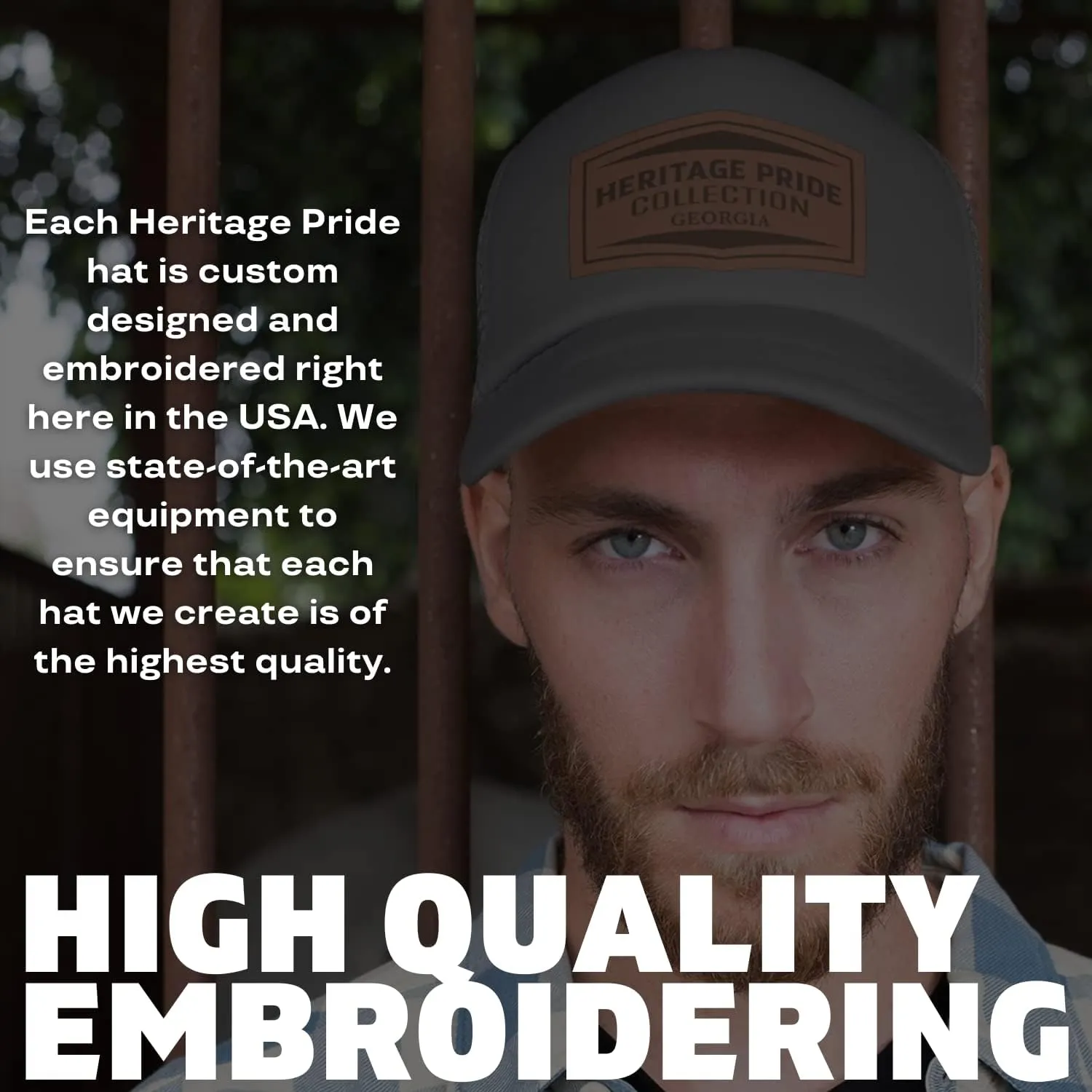 Heritage Pride Pheasant Duck and Deer Hunting Deer Head Mens Embroidered Mesh Back Trucker Hat