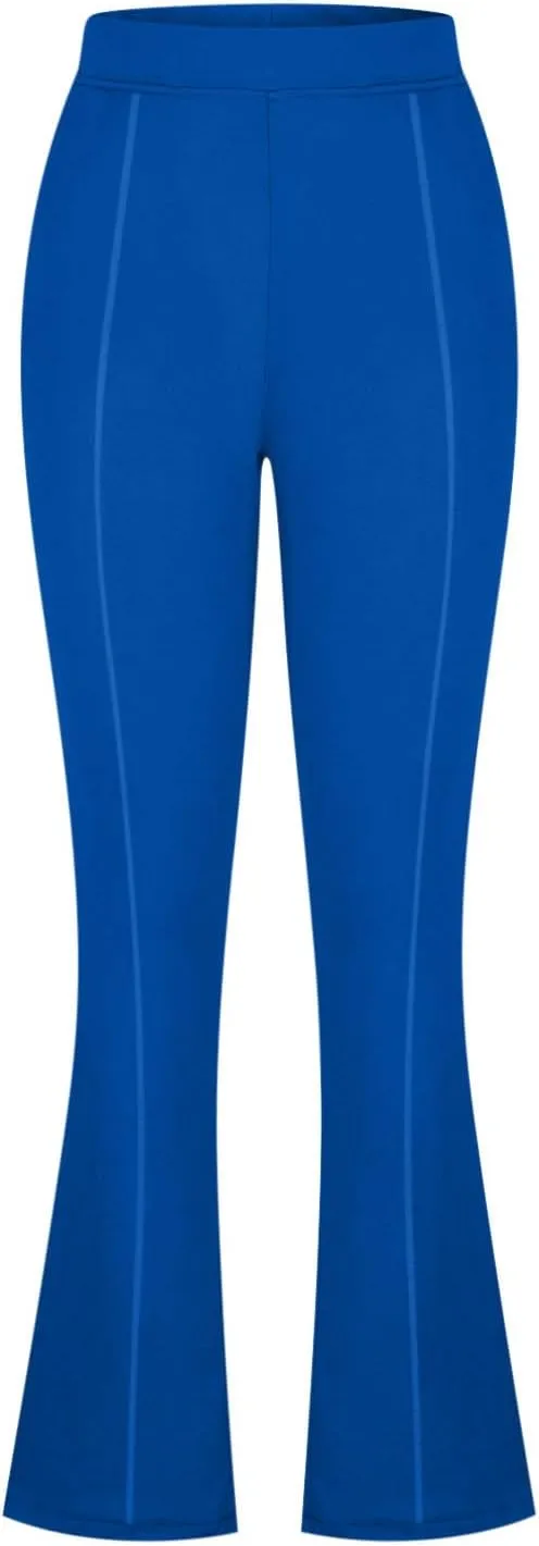 HGps8w Pull On Dress Pants for Women with Pockets, Business Casual High Waisted Stretchy Bootcut/Straight Work Pants