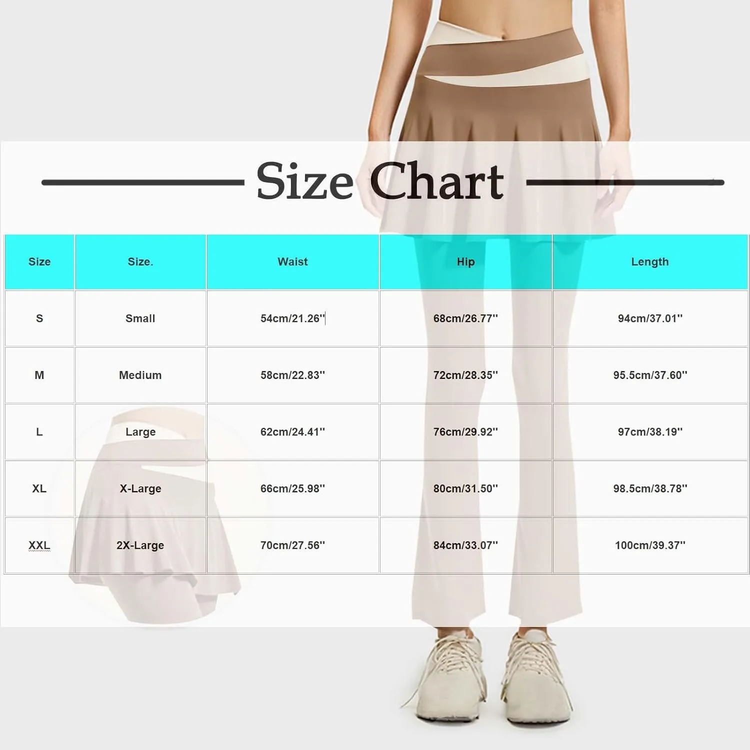 HGps8w Skirted Leggings for Women Trendy Casual Drawstring Side Fake-Two Flare Wide Leg Yoga Pants Chic Athletic Bell Bottom