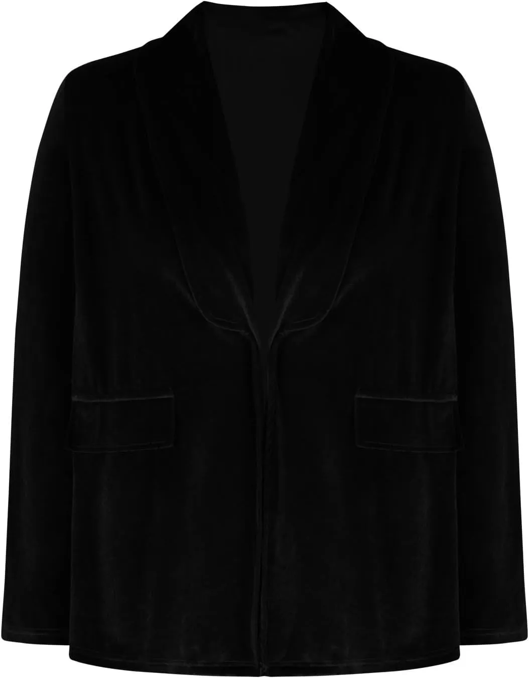 HGps8w Velvet Blazers for Women Vintage Suit Jackets Elegant Open Front Long Sleeve Loose Outerwear with Pockets
