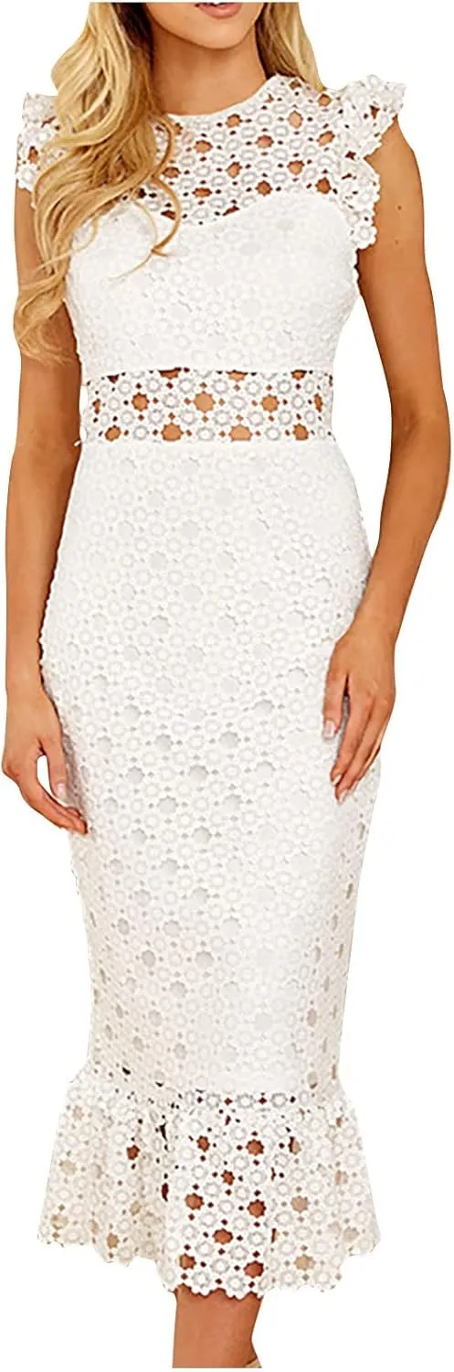 HGps8w Women Sleeveless Wedding Dresses Elegant Halter Neck Sheer Mesh Bridal Gowns Sexy Lace Formal Bridal Dresses