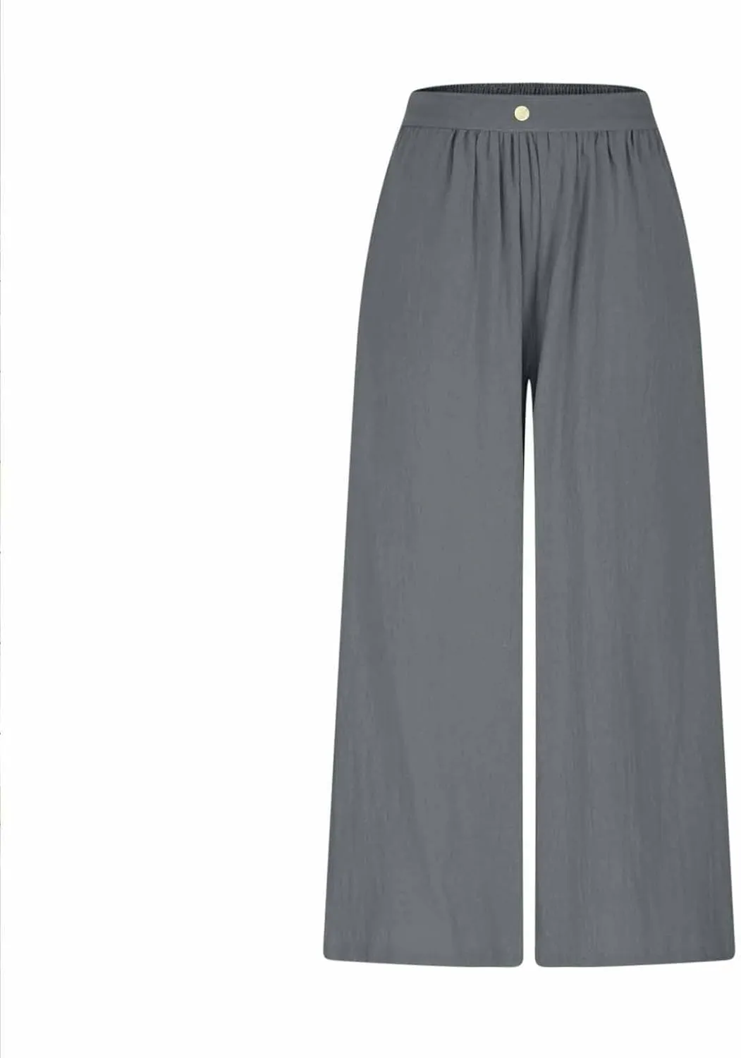 HGps8w Women's Summer Cotton Linen Loose Cropped Palazzo Pants Trendy Wide Leg High Waisted Lounge Trousers with Pockets