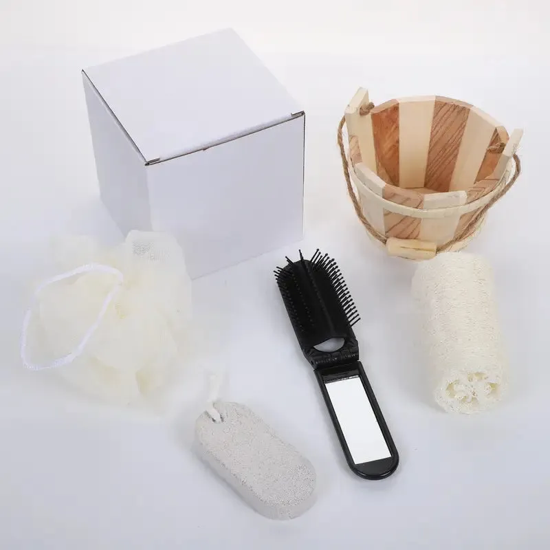 High-Quality Bath Set with Wooden Bucket