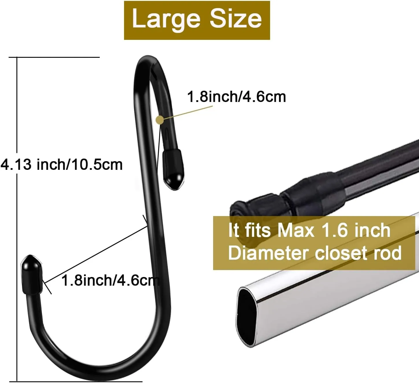 HiGift 16 Pack Purse Hanger for Closet, Unique Twist Design Bags Hanger Hooks, Large Size Closet Rod Hooks for Hanging Purses, Handbags, Belts, Scarves, Hats,Clothes, Pans and Pots