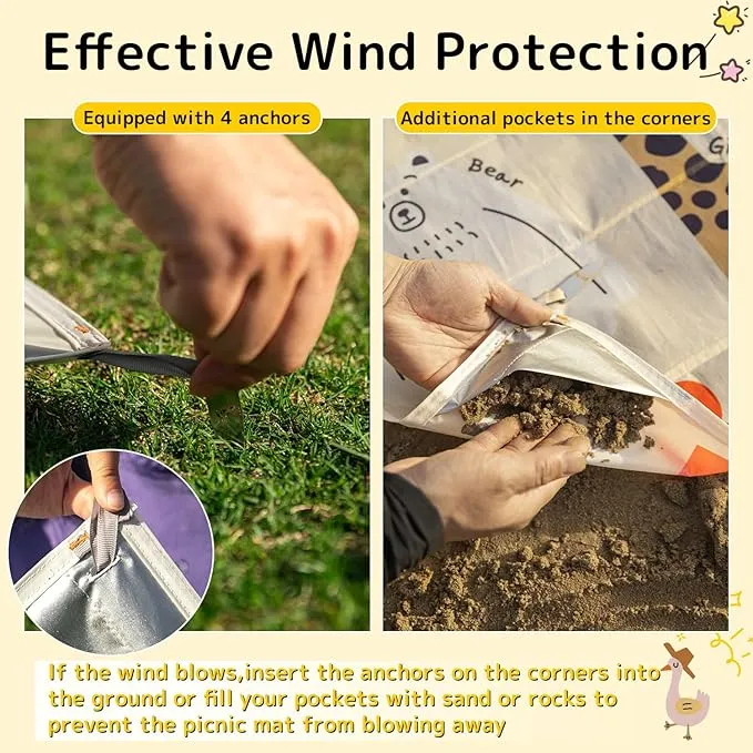 HIKEMAN Pocket Picnic Blanket Beach Blanket - Mini Waterproof Camping Blanket,Lightweight Outdoor Blanket with Hand Strap for Picnics Beach Hiking Camping Travel (Brown, M)