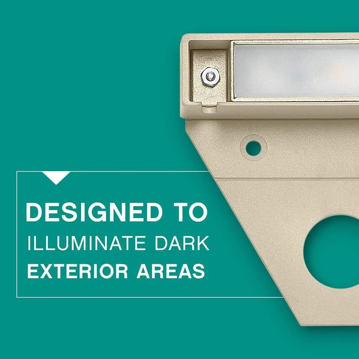 Hinkley Nuvi Small Deck Sconce - Vinyl Alloy, Composite Polycarbonate Lens, Integrated LED, Horizontal Illumination - Sandstone Finish