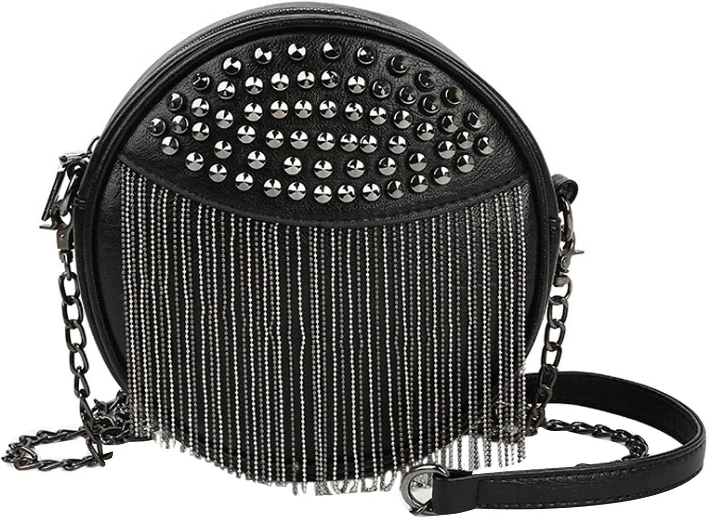 Hoce Leather Rivet Crossbody Purse Small Studded Chain Bag for Women
