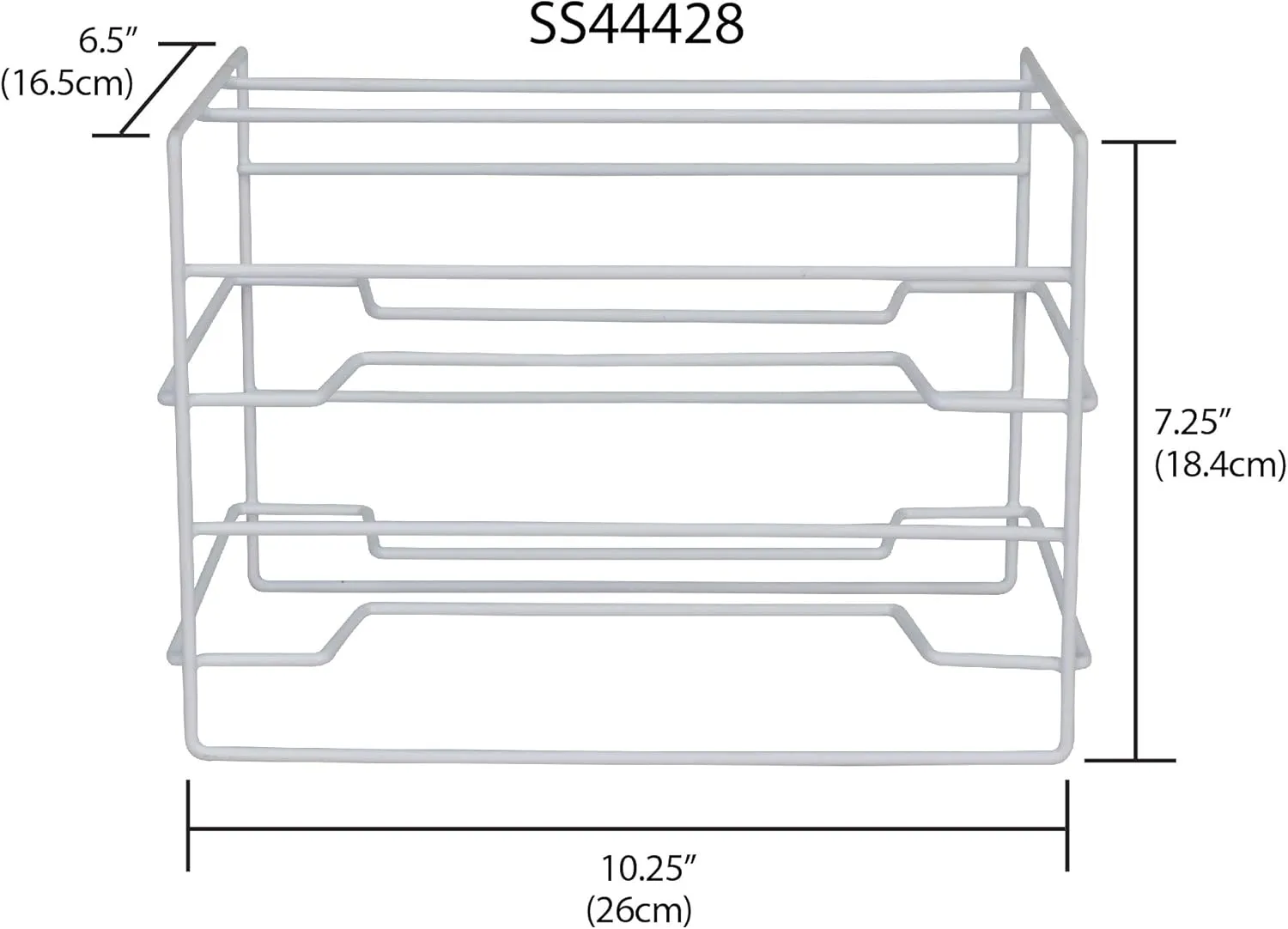 Home Basics 3 Tier Heavy Duty Kitchen Countertop or Cabinet Wrap Organizer for Food Wrap, Foil, Wax Parchment Paper, Plastic Bags (WHITE, 2)