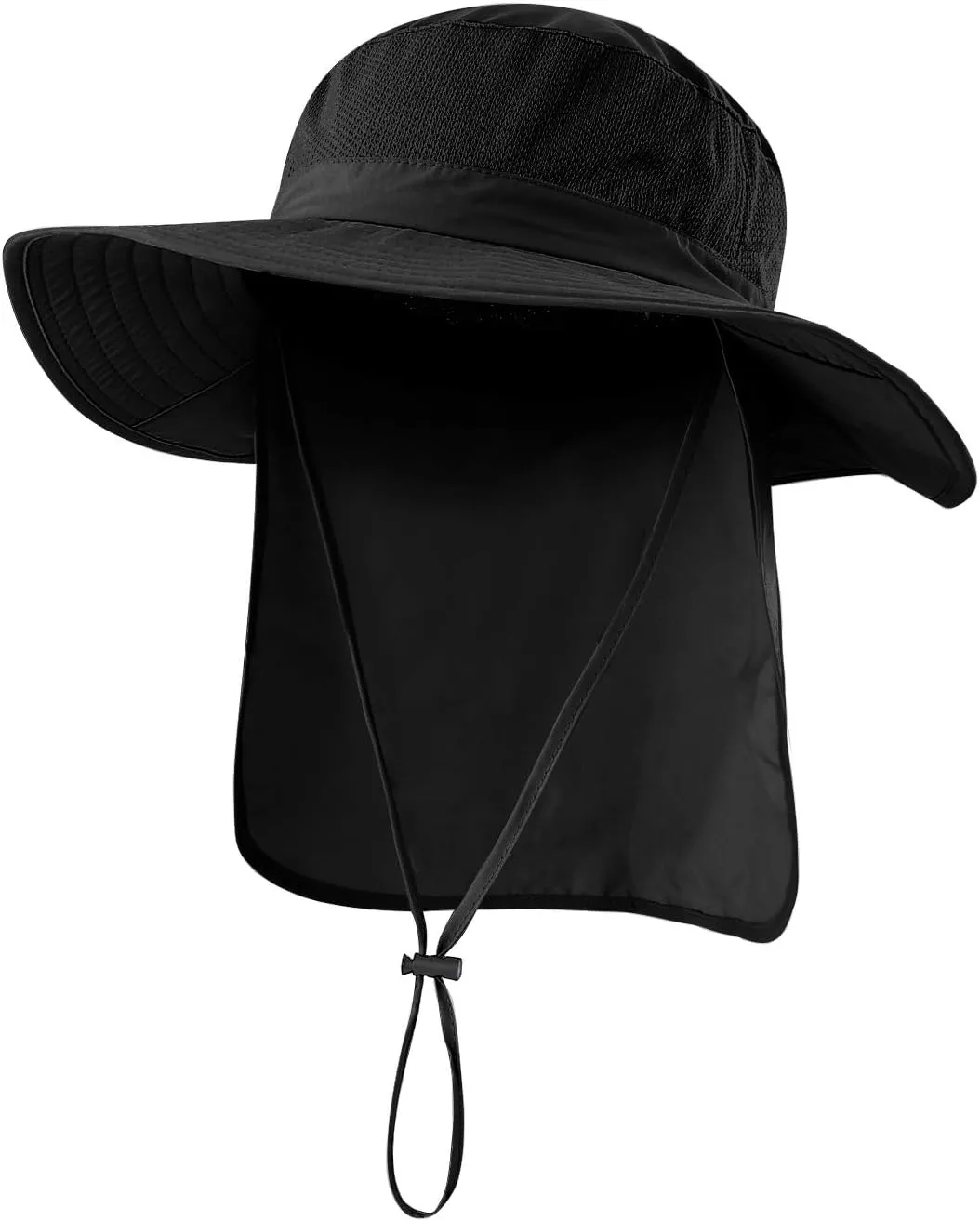 Home Prefer Outdoor UPF50  Mesh Sun Hat Wide Brim Fishing Hat with Neck Flap Sun Hat for Men Women