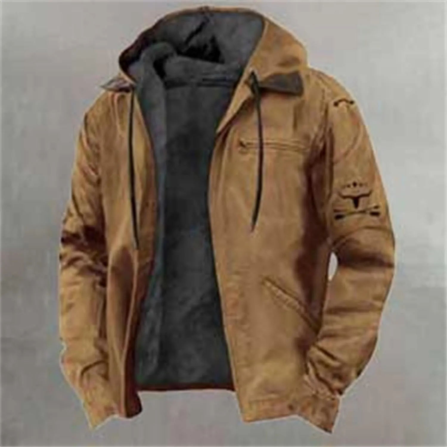 Hoodies for Men Full Zip Up Sweatshirt Heavyweight Fleece Jacket Sherpa Lined Flannel Hoodie Warm Hooded Coat