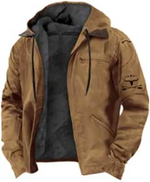 Hoodies for Men Full Zip Up Sweatshirt Heavyweight Fleece Jacket Sherpa Lined Flannel Hoodie Warm Hooded Coat