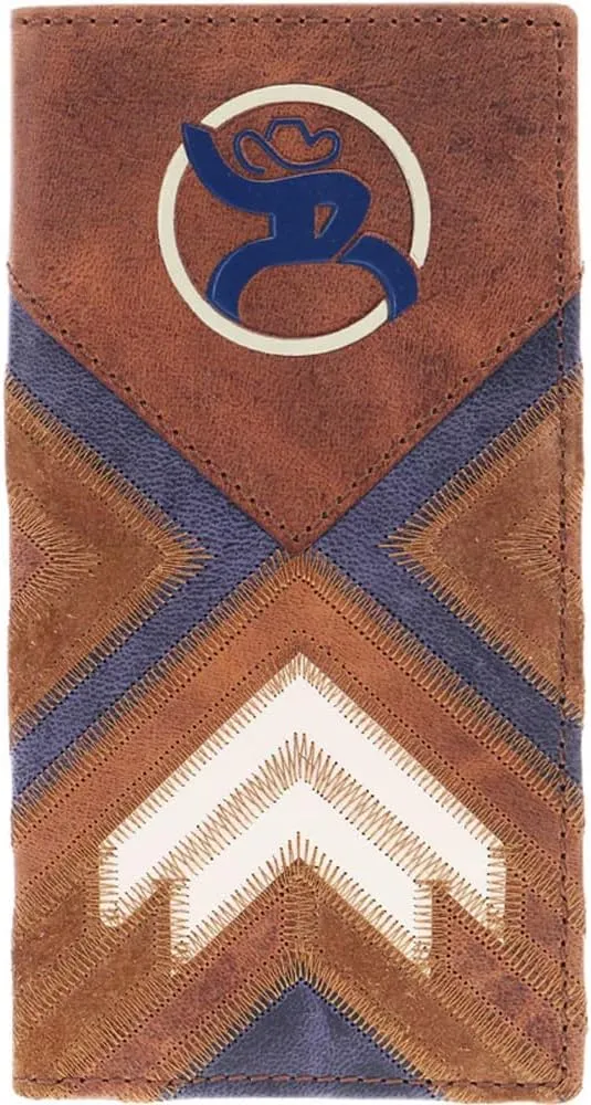 HOOEY Kamali Patchwork Rodeo Wallet (Brown/Blue/Ivory)