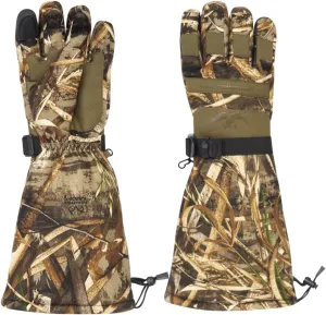 HOT SHOT Duck Commander x Men's Single-Reed Realtree Max-5 Camo Glove -Insulated, Waterproof, Outdoor Waterfowl Hunting Glove