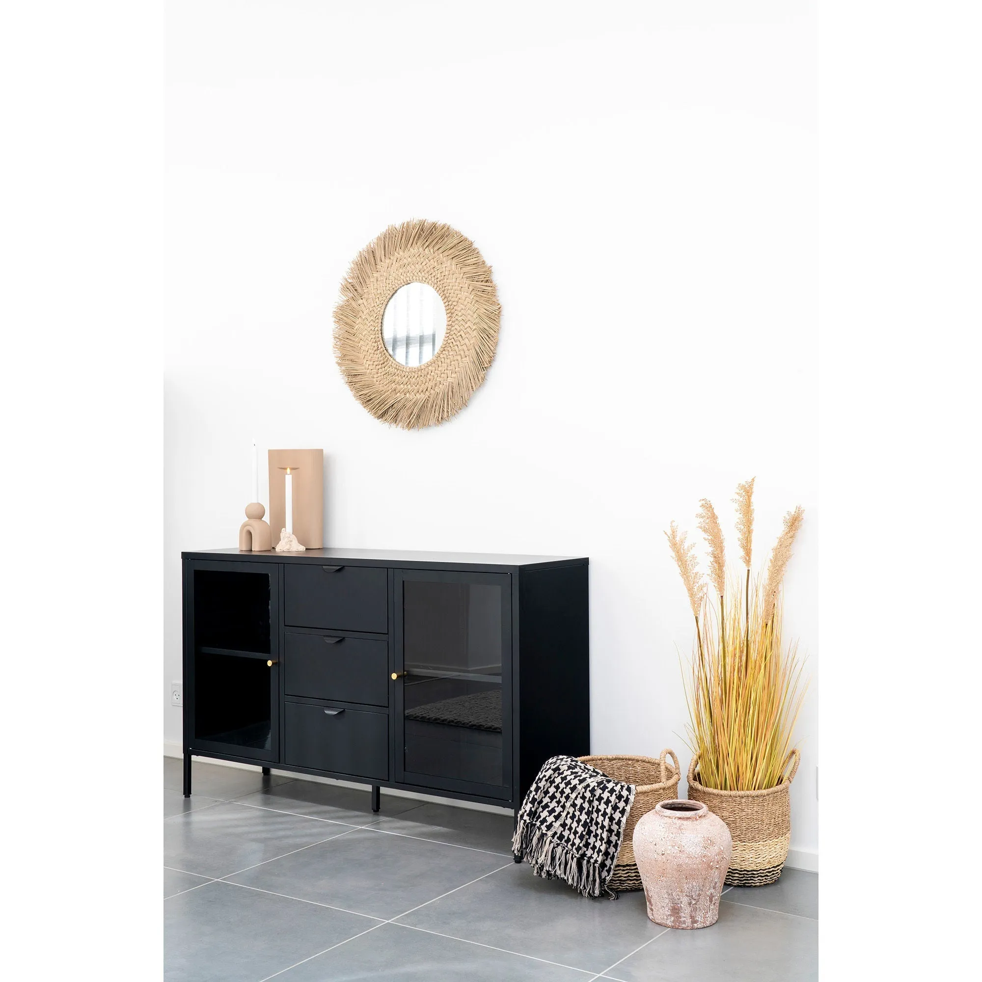 House Nordic Side Plaid, Sort/Beige, 130x180 Cm 