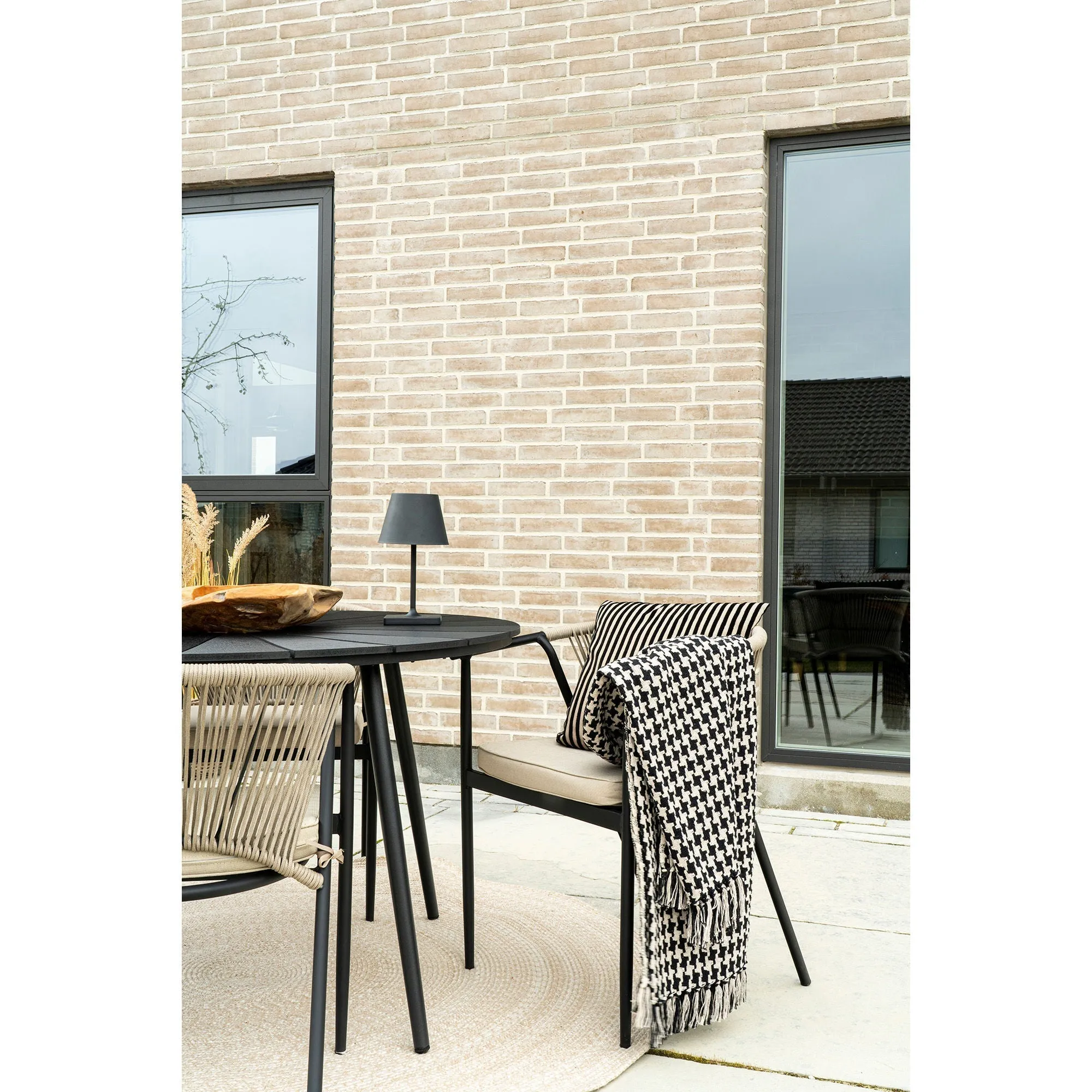 House Nordic Side Plaid, Sort/Beige, 130x180 Cm 