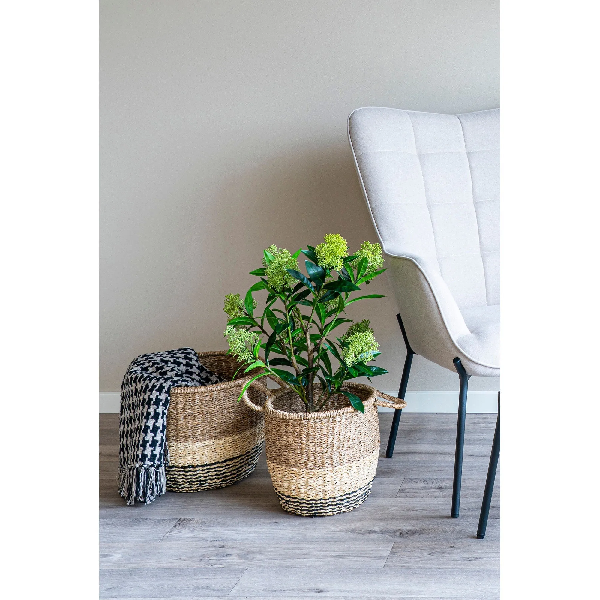 House Nordic Side Plaid, Sort/Beige, 130x180 Cm 