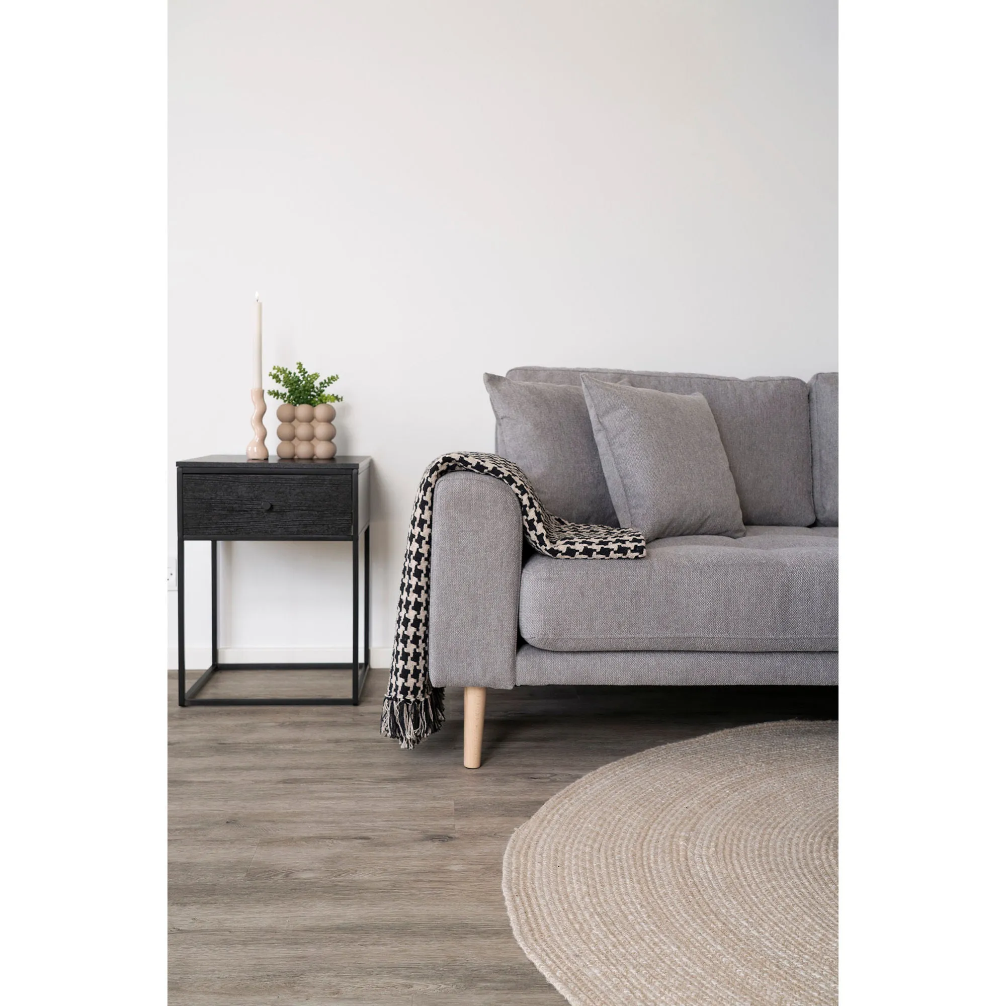 House Nordic Side Plaid, Sort/Beige, 130x180 Cm 