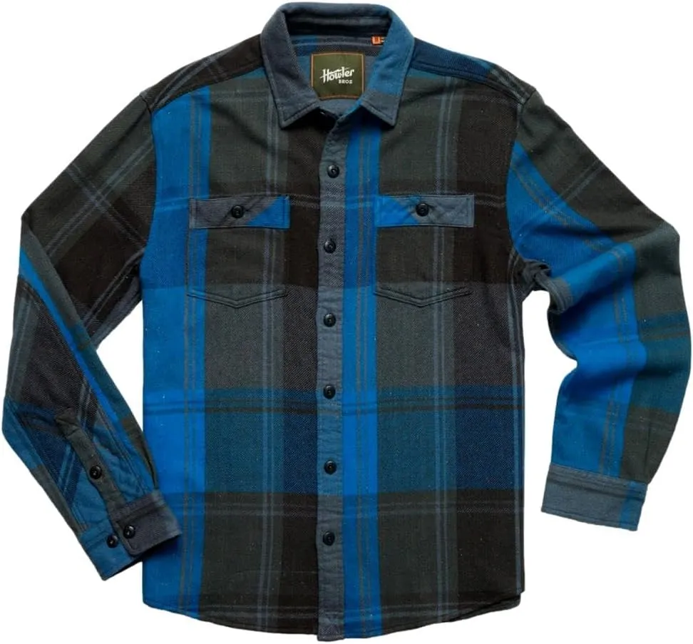 Howler Bros Men's Rodanthe Blanket Flannel, Killian Plaid/Blue Streak