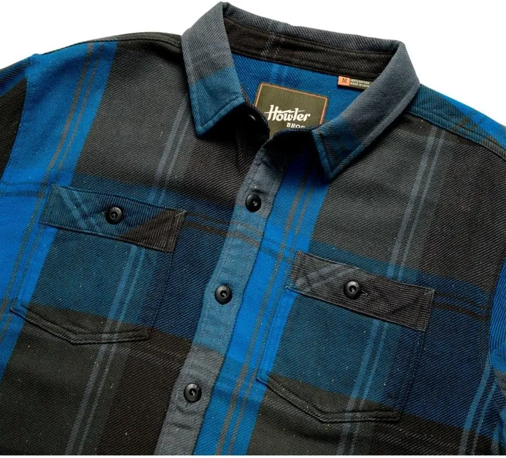 Howler Bros Men's Rodanthe Blanket Flannel, Killian Plaid/Blue Streak