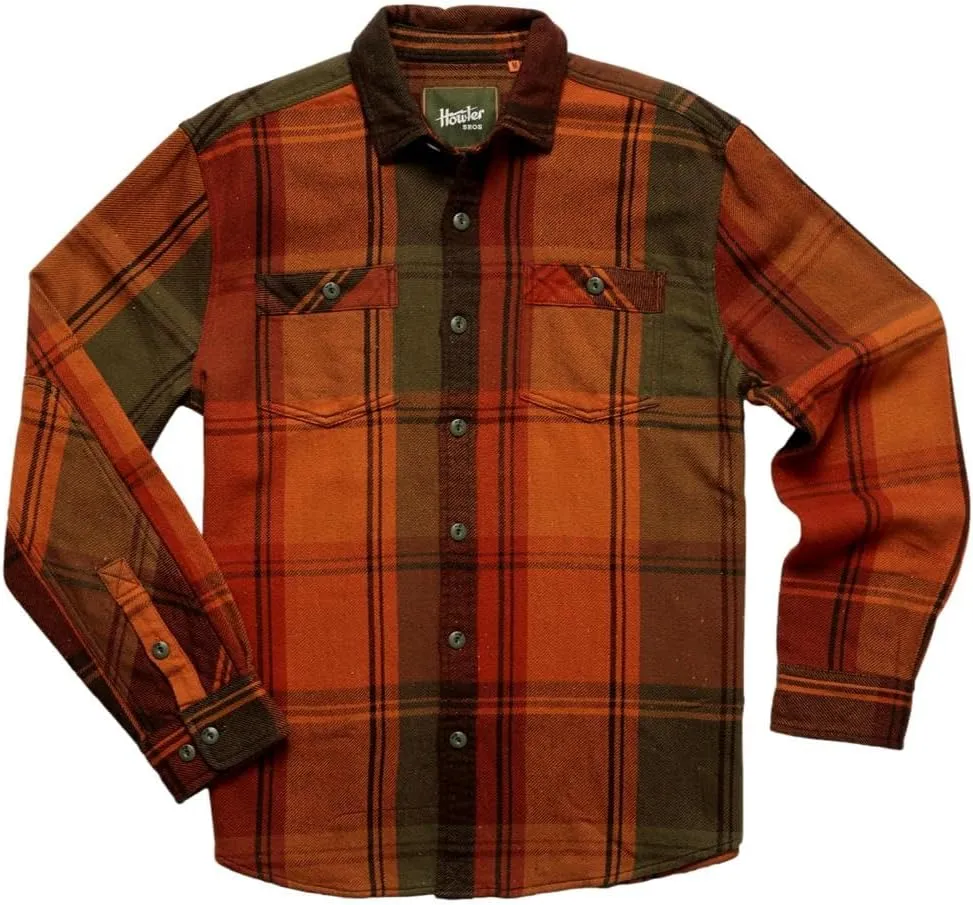 Howler Bros Men's Rodanthe Blanket Flannel, Killian Plaid/Hot Horizon
