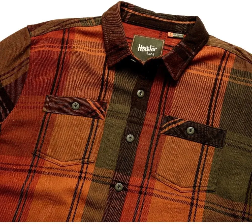 Howler Bros Men's Rodanthe Blanket Flannel, Killian Plaid/Hot Horizon