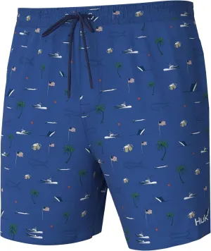 HUK Men's Kc Scott Patterned Volley Shorts, Performance Fishing Boardshorts