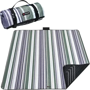 HX&OD Outdoor Picnic Blanket Extra Large, 80''*60'' Waterproof Picnic Mat with Stakes Foldable Camping Blanket Portable with Carry Strap for Beach Mat (Green, 80''*60'')