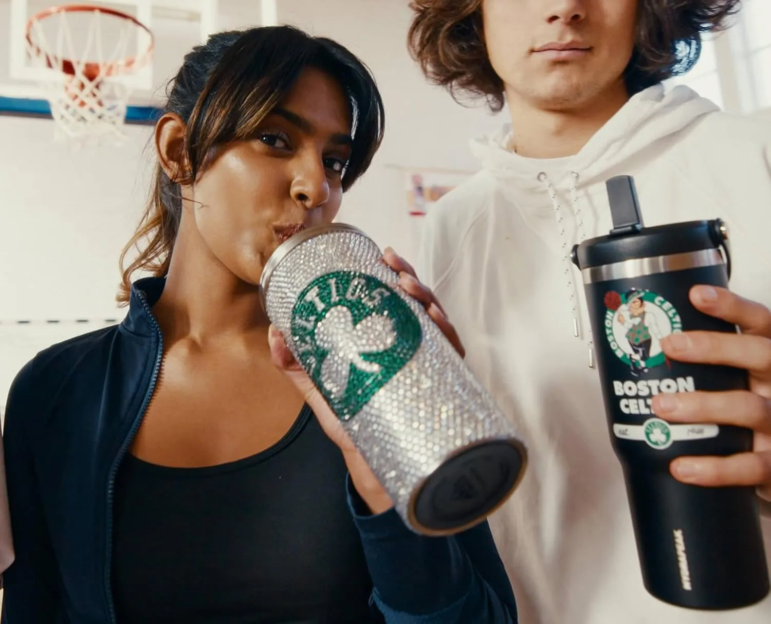 Hydrapeak x NBA Officially Licensed Boston Celtics Championship Edition 25 oz Rhinestone Bling Tumbler with Straw Lid, Limited Edition Collectors Box