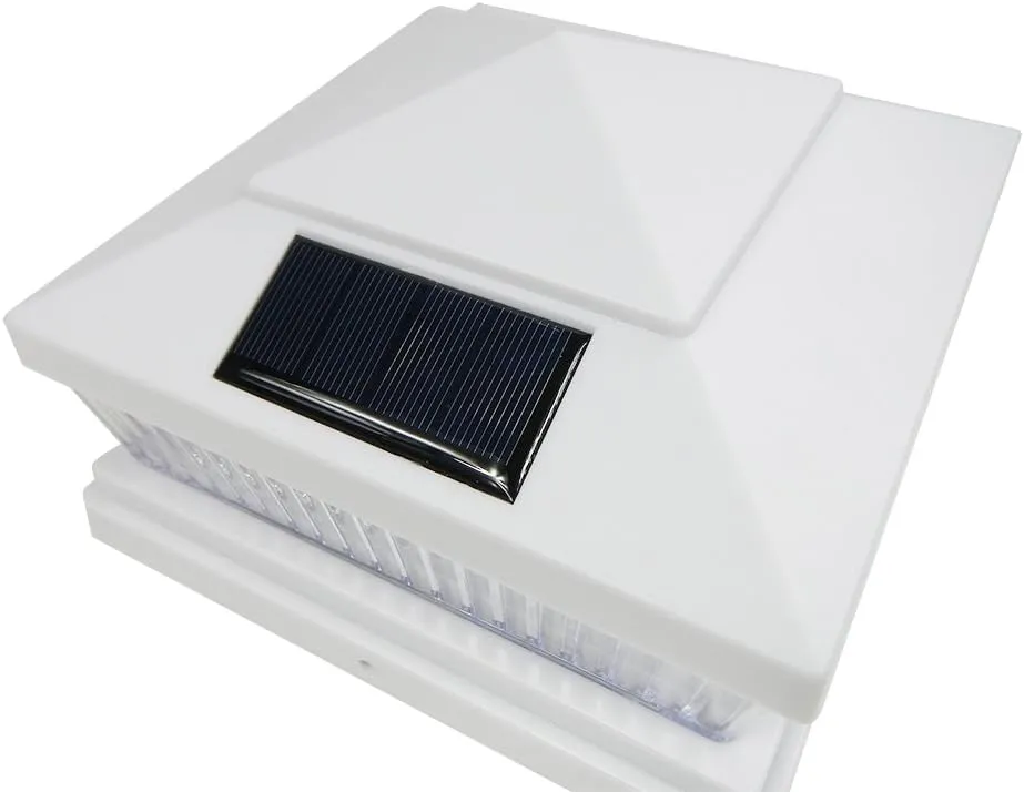 iGlow 8 Pack White Outdoor Garden 6 x 6 Solar SMD LED Post Deck Cap Square Fence Light Landscape PVC Vinyl Wood Bronze
