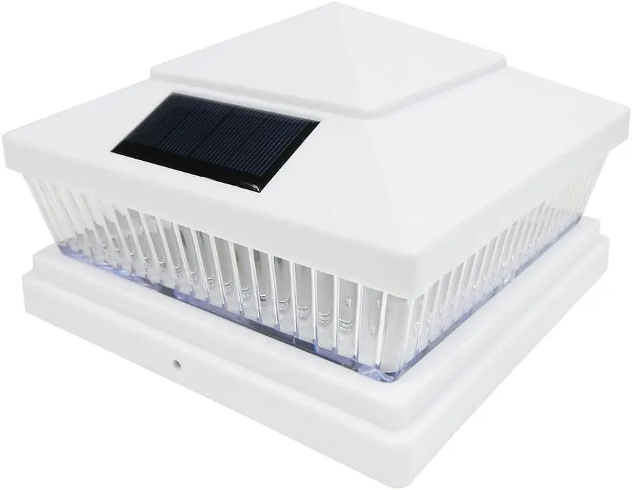 iGlow 8 Pack White Outdoor Garden 6 x 6 Solar SMD LED Post Deck Cap Square Fence Light Landscape PVC Vinyl Wood Bronze