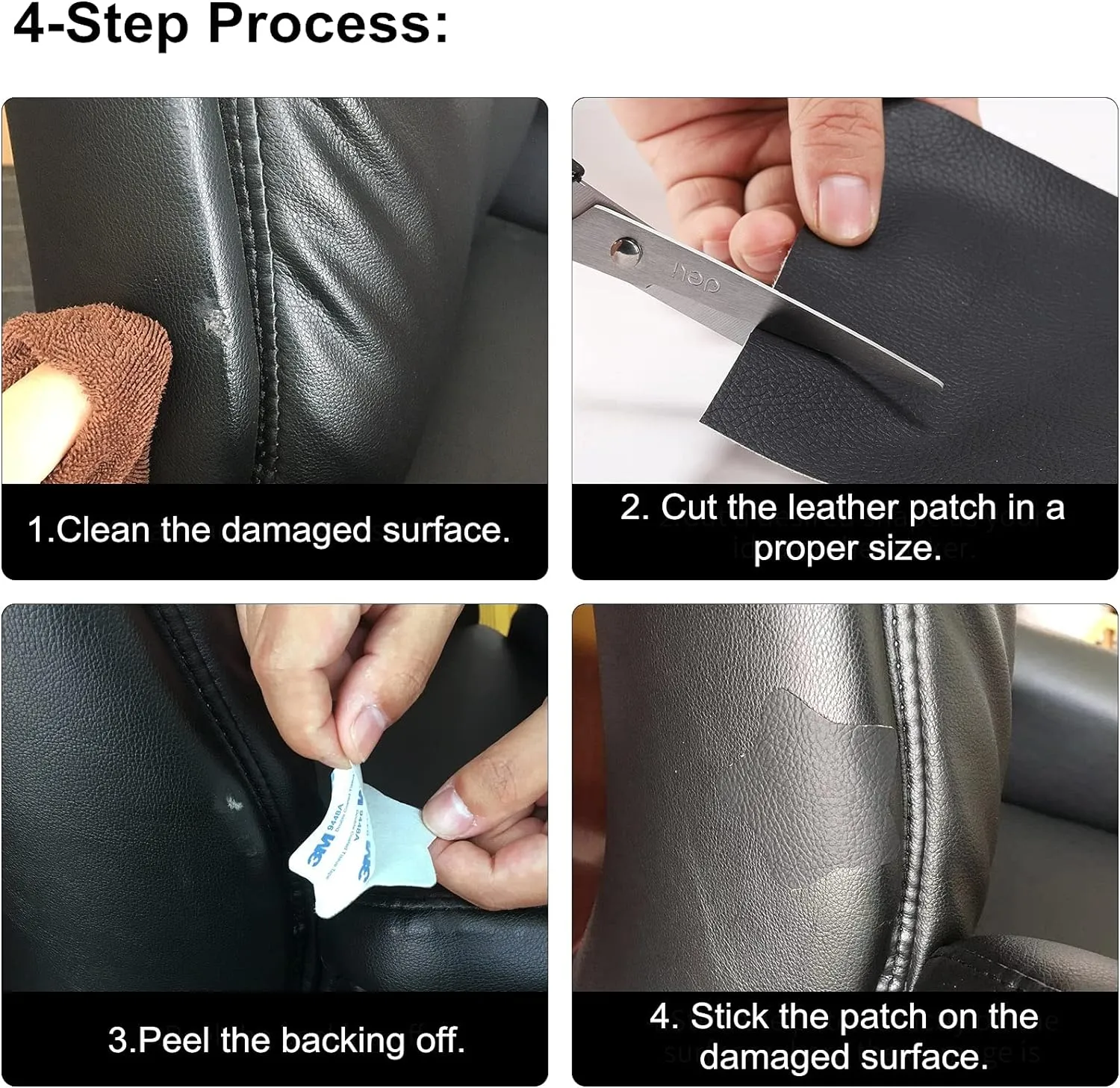 ILOFRI Large Leather Repair Patch 60x17 inch, Self Adhesive Vinyl and Leather Repair Tape Kit for Couch, Car Seat, Furniture, Upholstery, Sofa, Chairs, Handbags - Beige White
