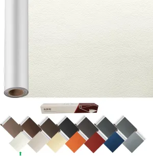 ILOFRI Large Leather Repair Patch 60x17 inch, Self Adhesive Vinyl and Leather Repair Tape Kit for Couch, Car Seat, Furniture, Upholstery, Sofa, Chairs, Handbags - Beige White