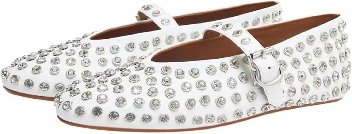 IMPREMEY Mesh Ballet Flats for Women Buckle Strap Round Toe Wide Width Mesh Flats Casual Ballerina Shoes